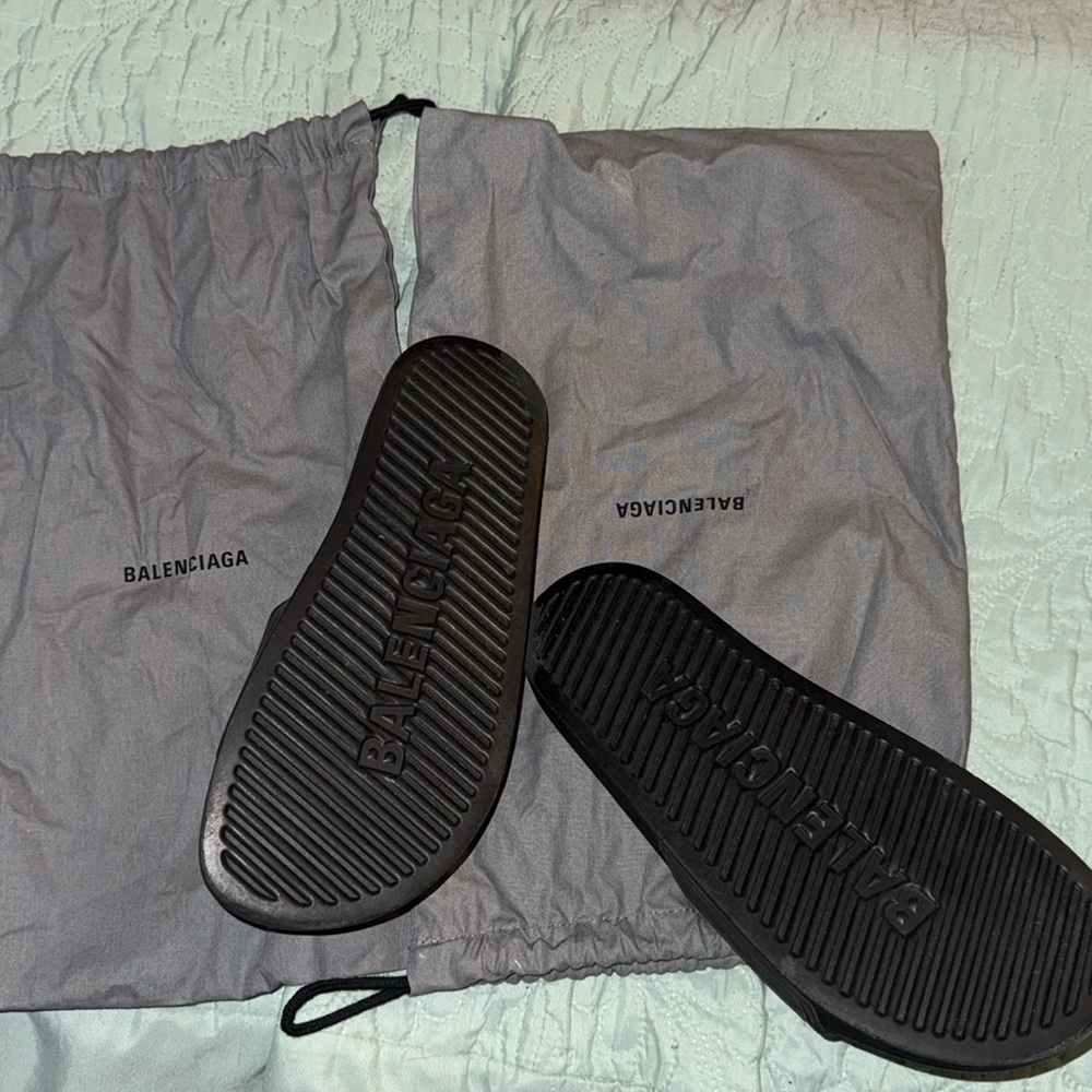Balenciaga Logo rubber slides black and pink size 8W with two dust bag gray - Picture 7 of 8